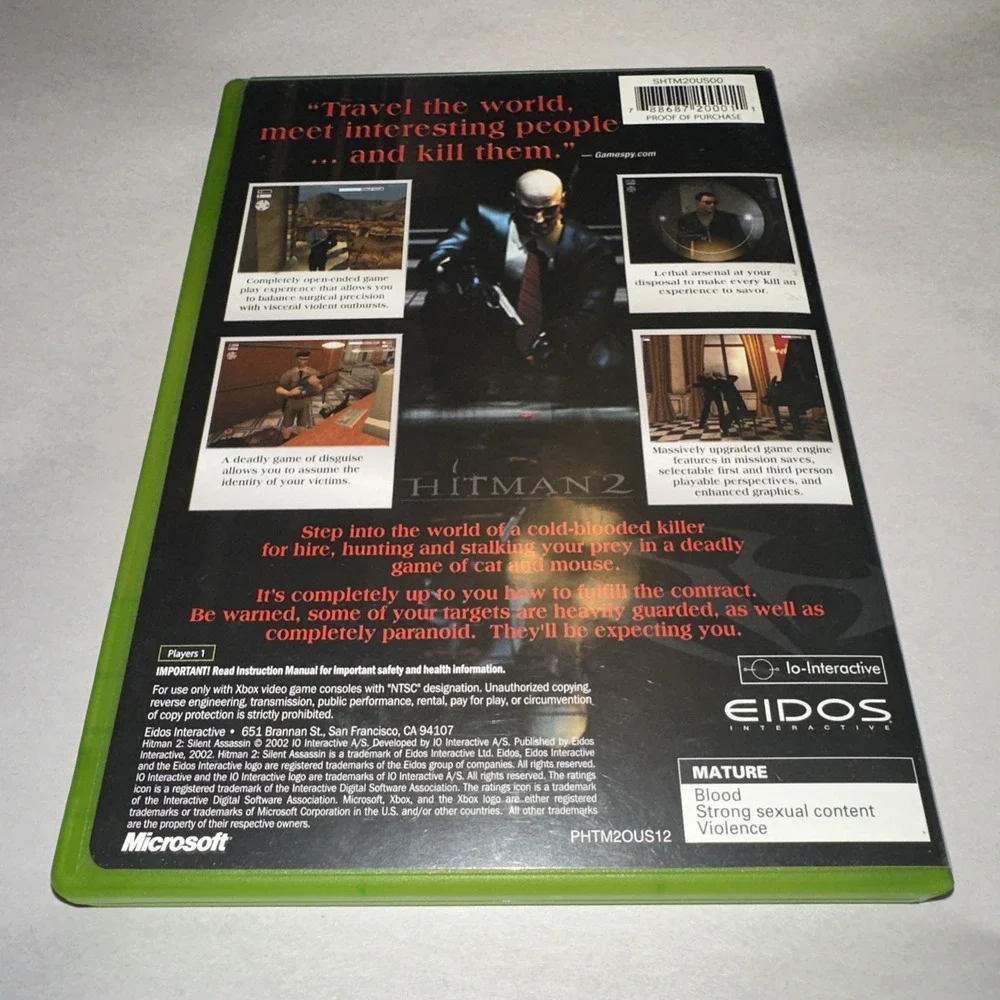 Hitman 2: Silent Assassin (Xbox, 2002) Complete CIB Manual + Registration Card